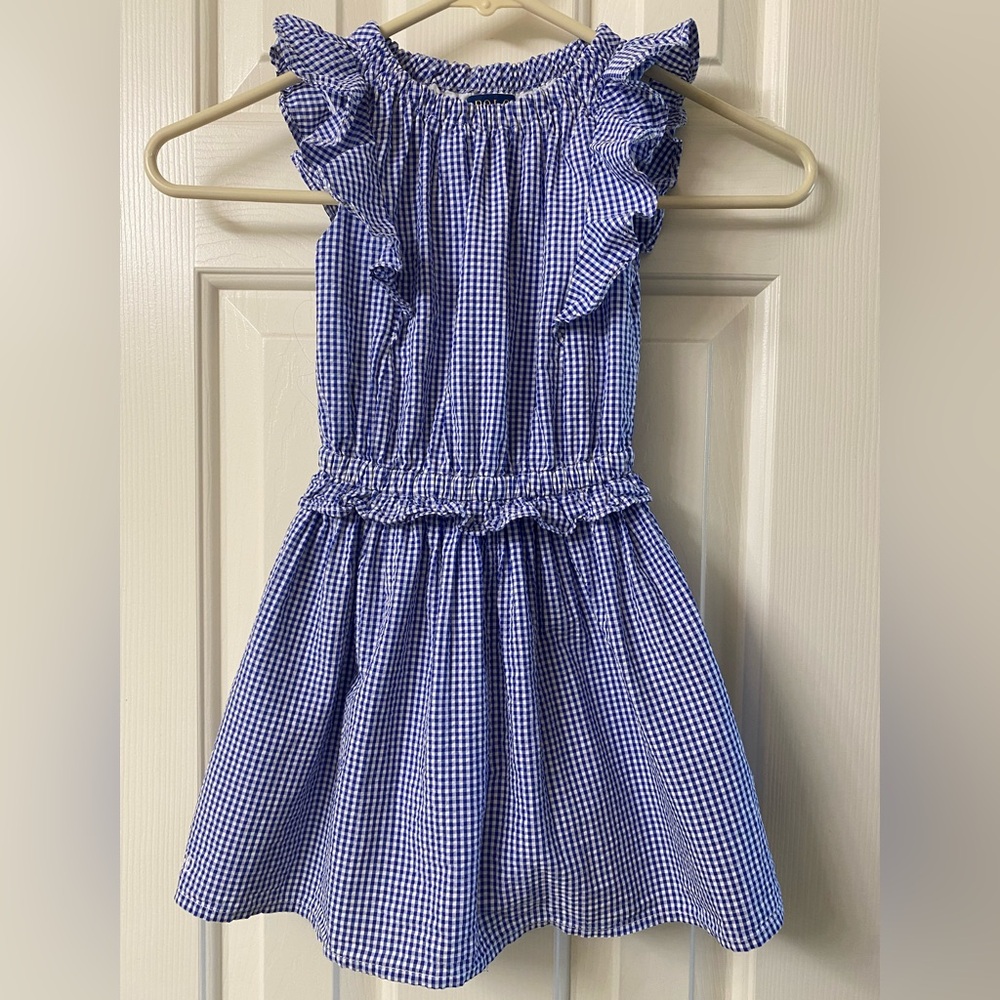 POLO RALPH LAUREN Blue Gingham Kids Dress Size 3/3T